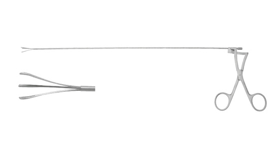 Tracheal foreign-body foceps(three jaw)