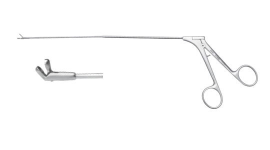 H263 laryngeal forceps (large aperture bent round bowl)